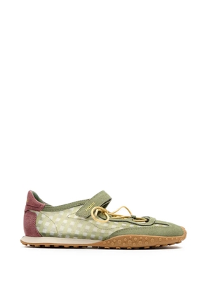 Hoff Bridge gingham-pattern touch-strap sneakerinas - Green