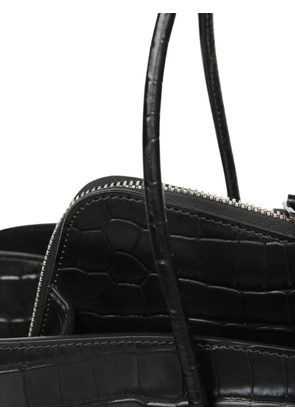 The Attico medium La Passeggiata croc-effect shoulder bag - Black