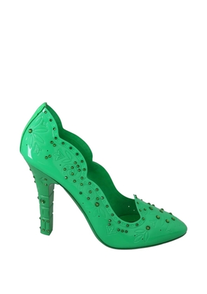Dolce & Gabbana floral crystal-embellished pumps - Green