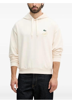 Lacoste logo-patch hoodie - White