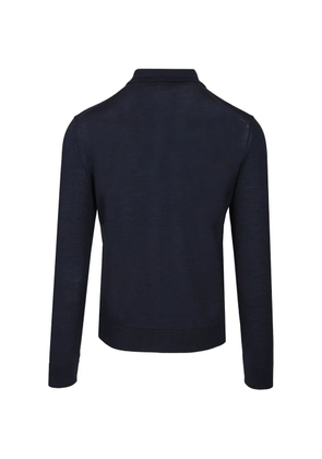 ETRO Fuji long-sleeve polo-collar sweater - Blue