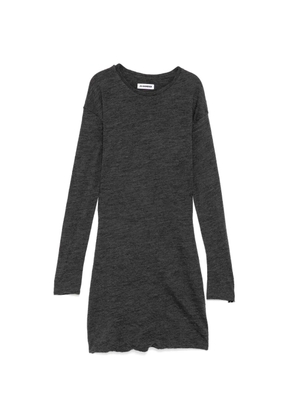 Jil Sander long-sleeve crew-neck double layer mini dress - Grey