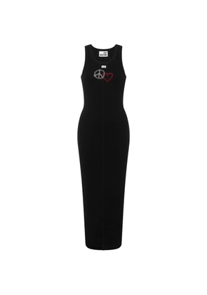 Love Moschino embroidered stretch cotton dress - Black