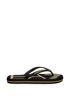 Ea7 Emporio Armani logo-print flip-flops - Black