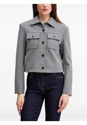 Morgan buttoned pocket crop jacket - Grey