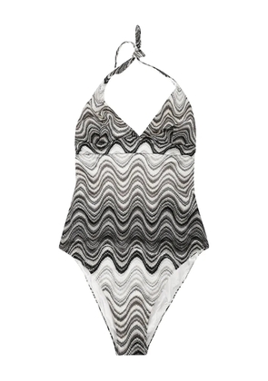 MC2 Saint Barth Marilyn wave-pattern halter swimsuit - Black