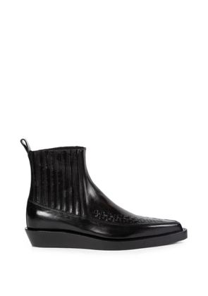 Ann Demeulemeester Ro woven-detail chelsea boots - Black