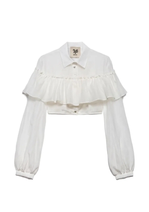 Aniye By ruffled cropped shirt - White