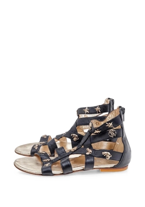 Roberto Cavalli Vintage embellished calf leather sandals - Black