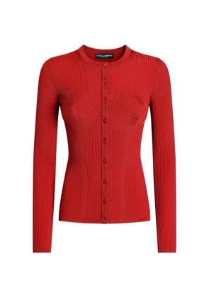 Dolce & Gabbana ribbed viscose-knit cardigan - Red