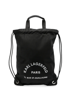 Karl Lagerfeld logo-motif drawstring backpack - Black