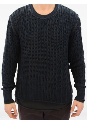 Dolce & Gabbana netted textured-knit sweater - Blue
