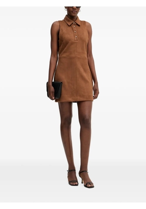 DKNY sleeveless button-detail mini dress - Brown