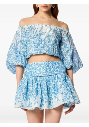 Poupette St Barth floral-print pintucked top - White