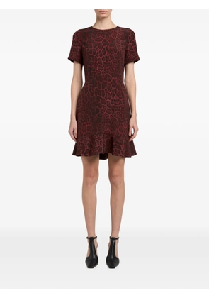 Stella McCartney leopard-print ruffled mini dress - Red