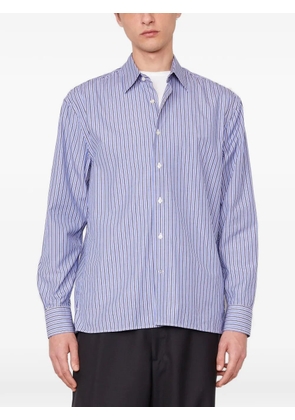 Officine Generale Gad striped long-sleeve shirt - Blue