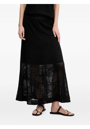 DKNY mesh logo-waistband maxi skirt - Black