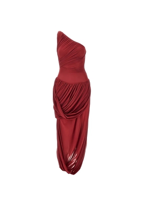 Maygel Coronel one-shoulder draped maxi dress - Red