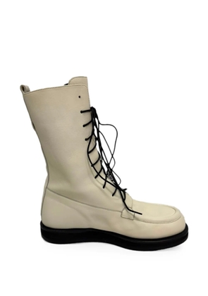 The Row Pre-Owned Patty lace-up combat boots - White