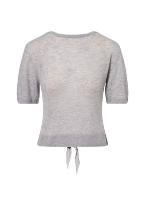 GANNI open-back tie-fastening blouse - Grey