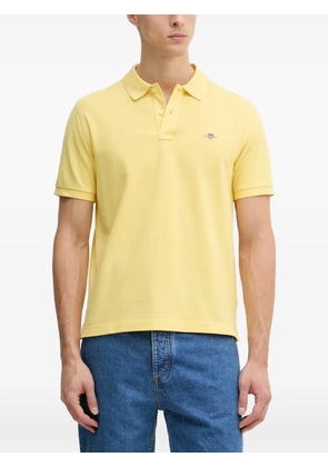 Gant logo-embroidered piqué polo shirt - Yellow