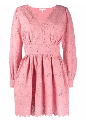 Michael Michael Kors scalloped-hem embroidered dress - Pink