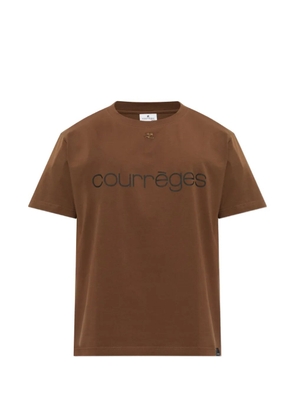 Courrèges logo-print T-shirt - Brown