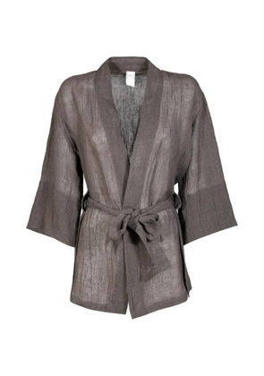 120% Lino belted kimono - Grey