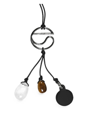 Coperni stone-pendant cord necklace - Silver