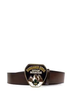 DSQUARED2 plaque-buckle leather belt - Brown