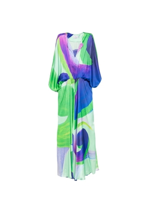 Themis Z Ianthe abstract-print silk maxi dress - Green