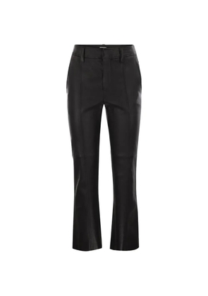 Brunello Cucinelli straight-leg leather trousers - Black