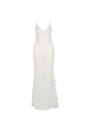 Atoir Genevieve bow-embellished sequinned maxi dress - White