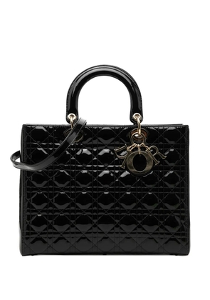 Christian Dior Pre-Owned 2010 Large Patent Cannage Lady Dior satchel - Black