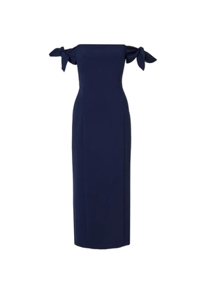 Carolina Herrera off-shoulder midi dress - Blue