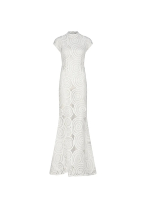 Atoir Sapphira crochet-knit geometric-pattern maxi dress - White