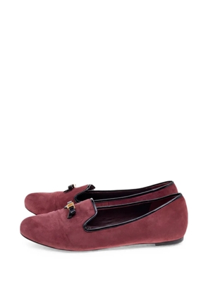 Tory Burch bow-detail suede loafers - Red