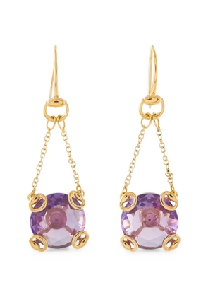 Gucci Pre-Owned Horsebit purple-gemstone earrings - Gold