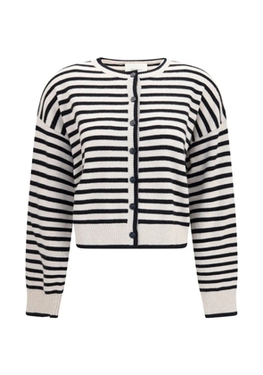 Lisa Yang Marit striped cashmere cardigan - White