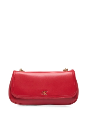 Calvin Klein small monogram logo-plaque chain-strap shoulder bag - Red
