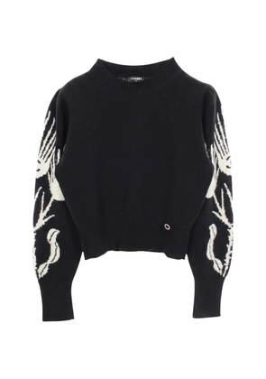 CHANEL Pre-Owned 1986-1988 Coco Mark flower sweater - Black