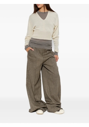 Rick Owens cropped V-neck sweater - Neutrals