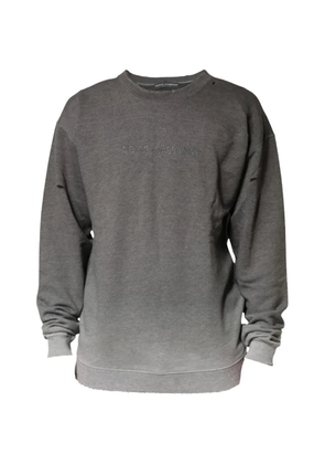 Dolce & Gabbana distressed logo-embroidered sweatshirt - Grey
