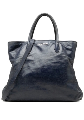 Miu Miu Pre-Owned 2010-2026 Crinkled Calfskin Convertible Tote satchel - Blue