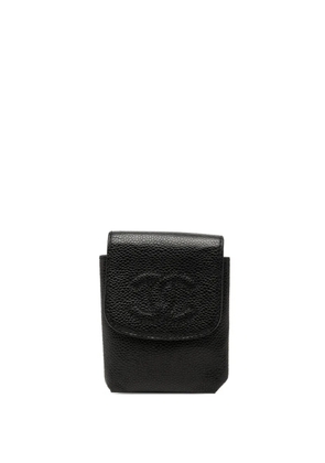 CHANEL Pre-Owned 2000-2002 CC Caviar Cigarette Case - Black