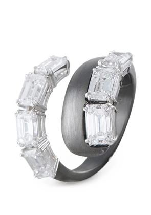 Nikos Koulis diamond wrapped-design ring - Black
