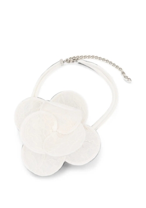 David Koma 3D Lace Flower necklace - White