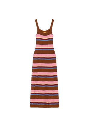 Guest In Residence Palazzo striped ribbed-knit maxi dress - Brown