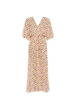 ERES polka-dot drawstring midi dress - Neutrals