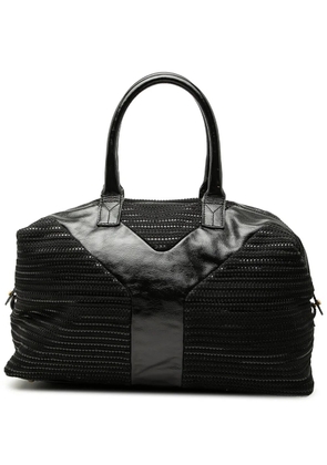 Saint Laurent Pre-Owned 2000-2026 Textured Fabric and Patent Easy Y tote bag - Black